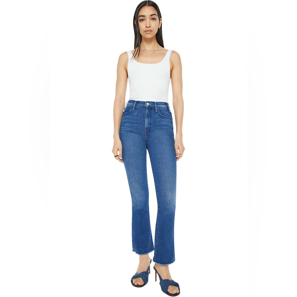 NWT Mother The Hustler Flood Fray Jeans Whatever You Want - Picture 2 of 5